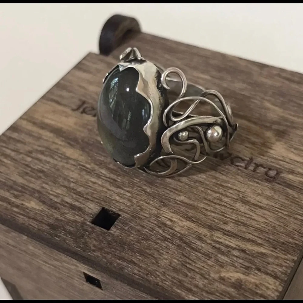 Sterling Silver Artist Handmade Labradorite Ring